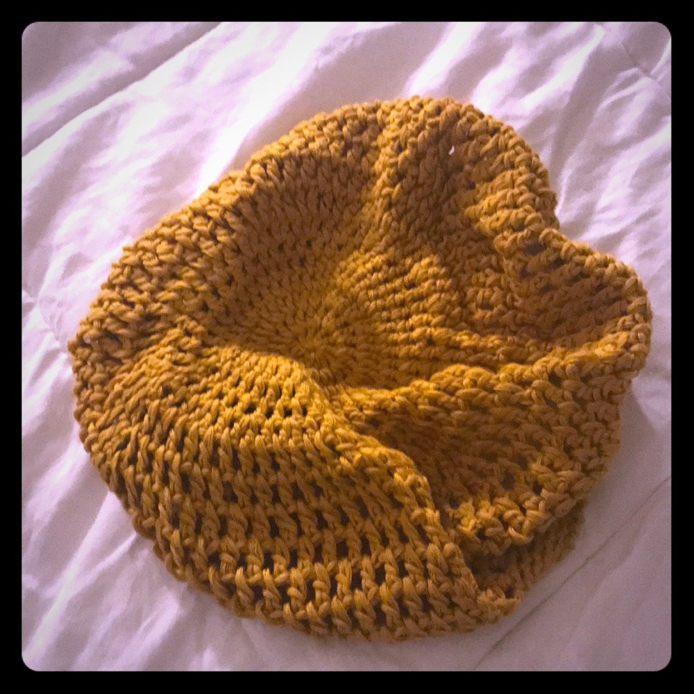 Mustard Knitted Beret